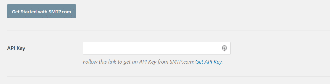 Pegue la clave API SMTP en WP Mail SMTP