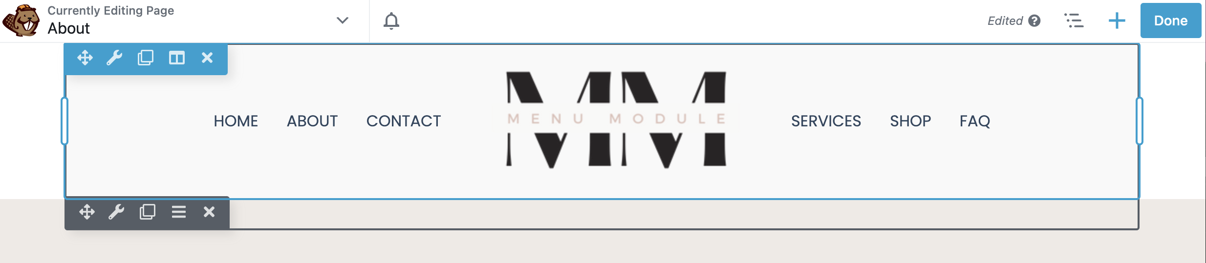 Módulo de menú de Beaver Builder agregar logotipo