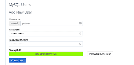 Pengguna MySQL- Pindahkan Situs WordPress