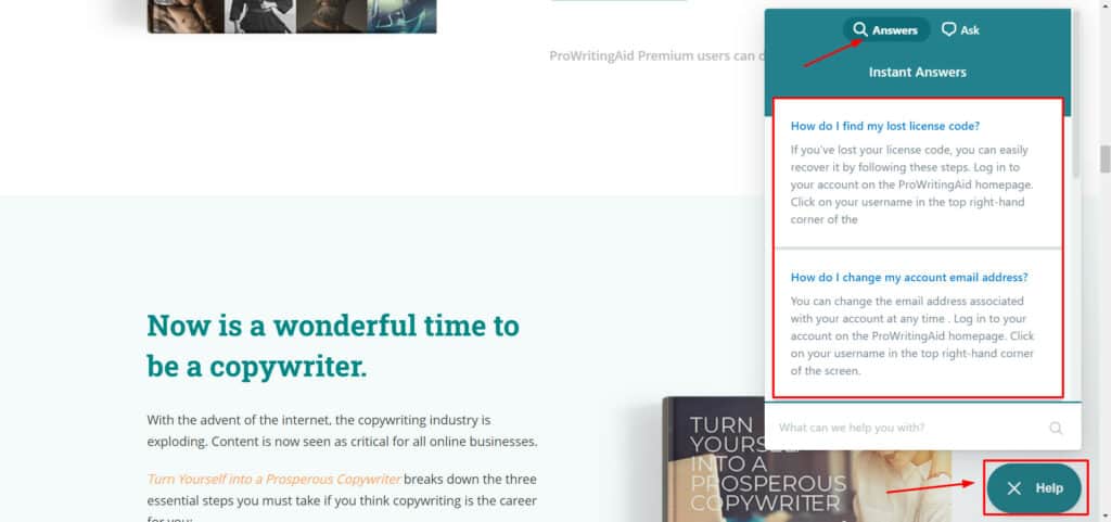 การสนับสนุน ProWritingAid