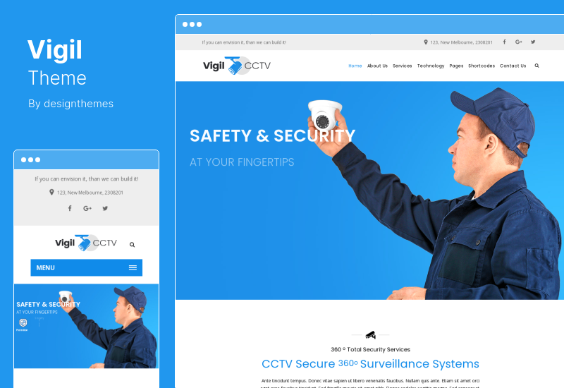 Vigil 테마 - CCTV 보안 WordPress 테마