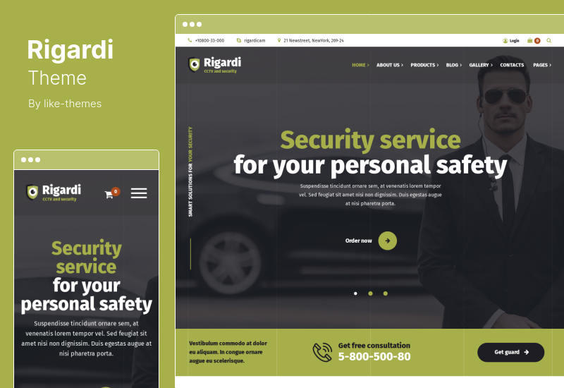 Rigardi Teması - CCTV Security Company & Body Guard WordPress Teması