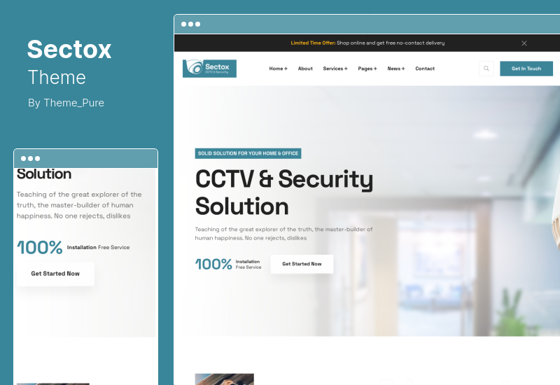 موضوع Sectox - CCTV & Security WordPress Theme