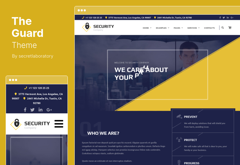 The Guard Theme - บริษัทรักษาความปลอดภัย WordPress Theme