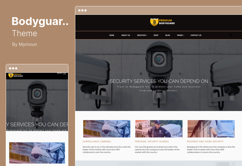 Tema do guarda-costas - Tema WordPress de segurança e CCTV