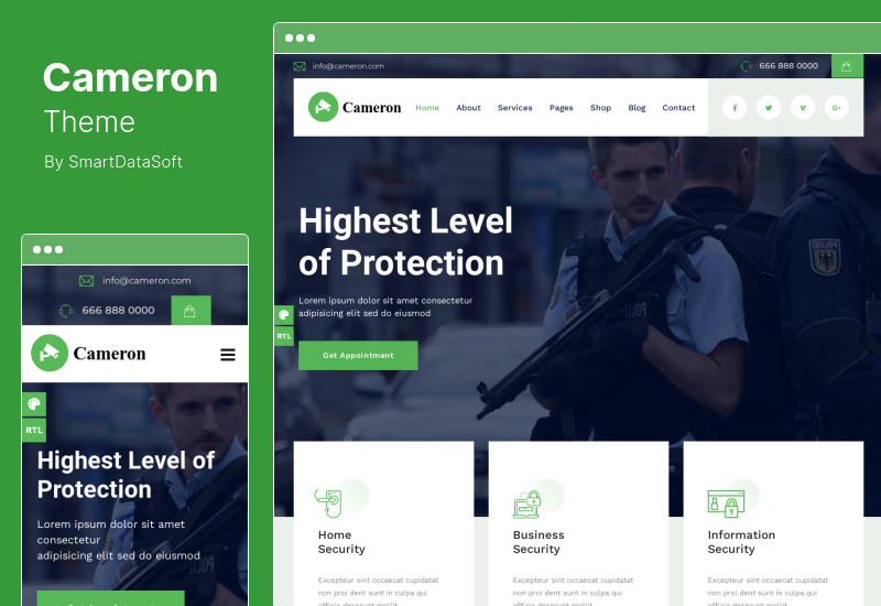 Cameron Theme - Hausautomation, CCTV & Sicherheit WordPress Theme