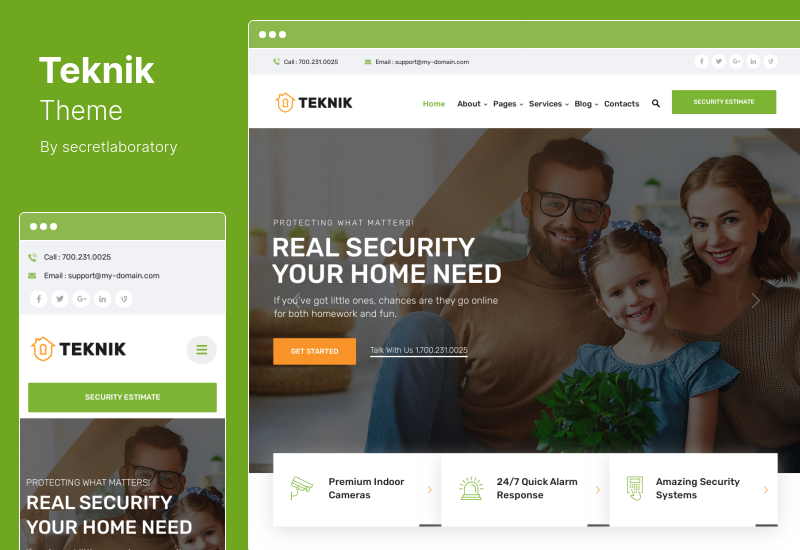 Teknik 테마 - Home Security Agency WordPress 테마