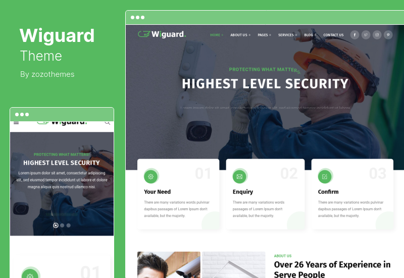 Wiguard テーマ - CCTV & Security WordPress テーマ