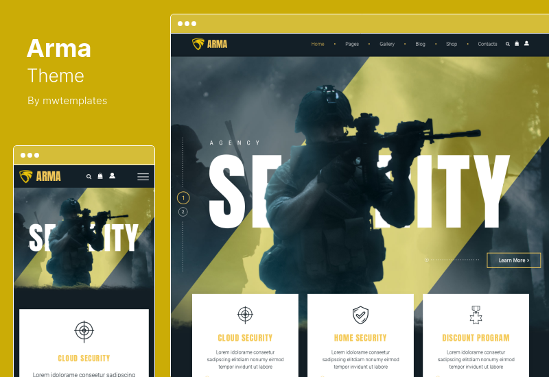 Tema Arma - Tema WordPress Layanan Militer