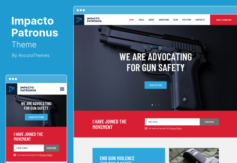 Impacto Patronus Theme - การปกป้องธรรมชาติ คำร้อง & กิจกรรมทางสังคม WordPress Theme