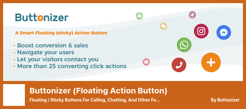 Buttonizer-Plug-in – Floating/Sticky Buttons für Anrufe, Chats und andere Funktionen