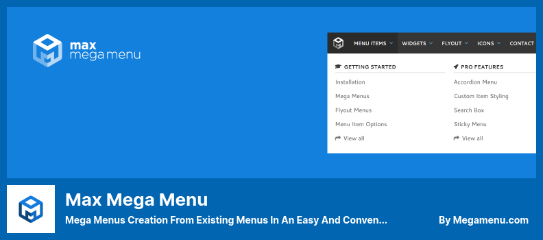 Plugin Max Mega Menu - Création de menus Mega à partir de menus existants de manière simple et pratique