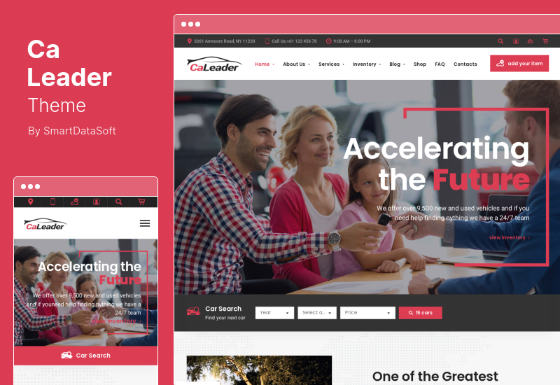 موضوع CaLeader - سمة WordPress لتاجر السيارات