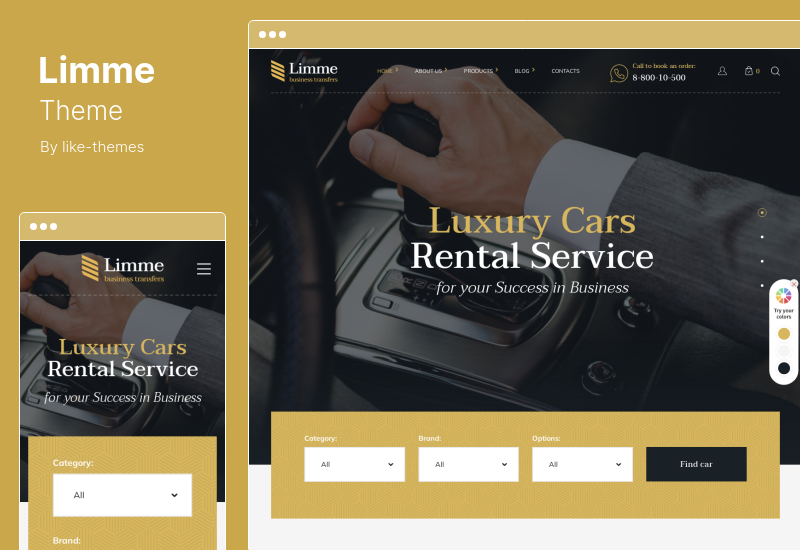 Tema Limme - Trasferimenti in limousine e tema WordPress per rivenditori di auto