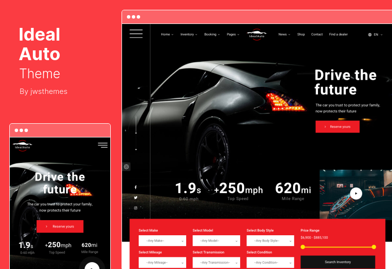 IdealAuto Theme - тема WordPress для автосалонов и услуг