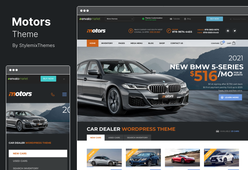 Motors Theme - ตัวแทนจำหน่ายรถยนต์ ให้เช่า & ลงประกาศธีม WordPress