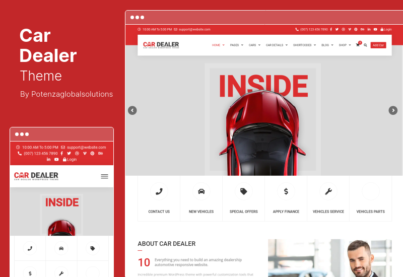 Tema Dealer Mobil - Tema WordPress Responsif Otomotif