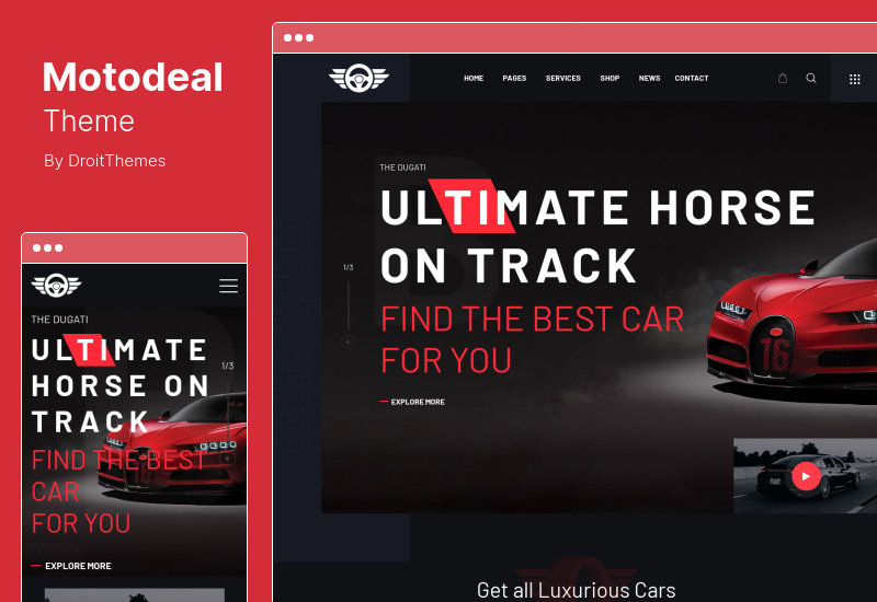 ธีม Motodeal - ตัวแทนจำหน่ายรถยนต์ & ธีม WordPress จำแนก