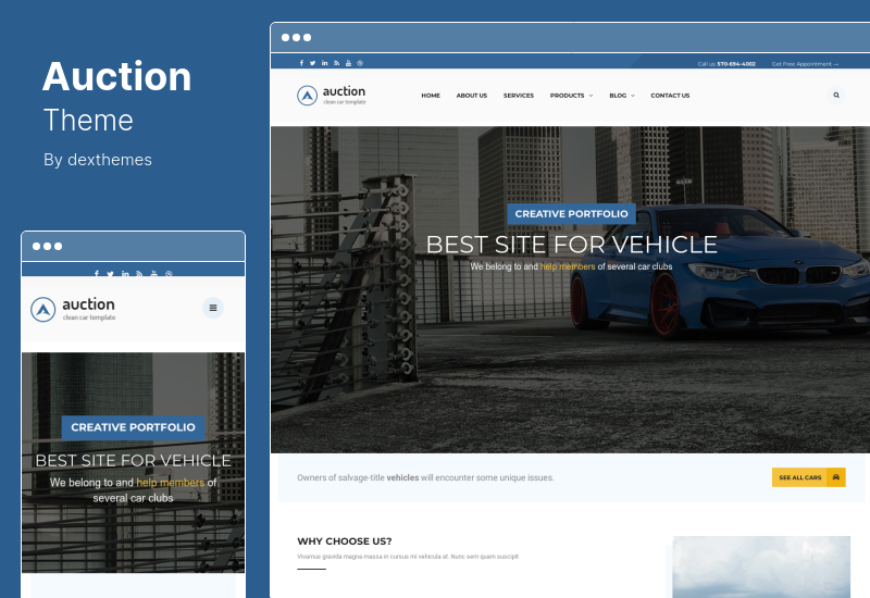 Tema Lelang - Dealer Mobil WordPress & Tema WooCommerce