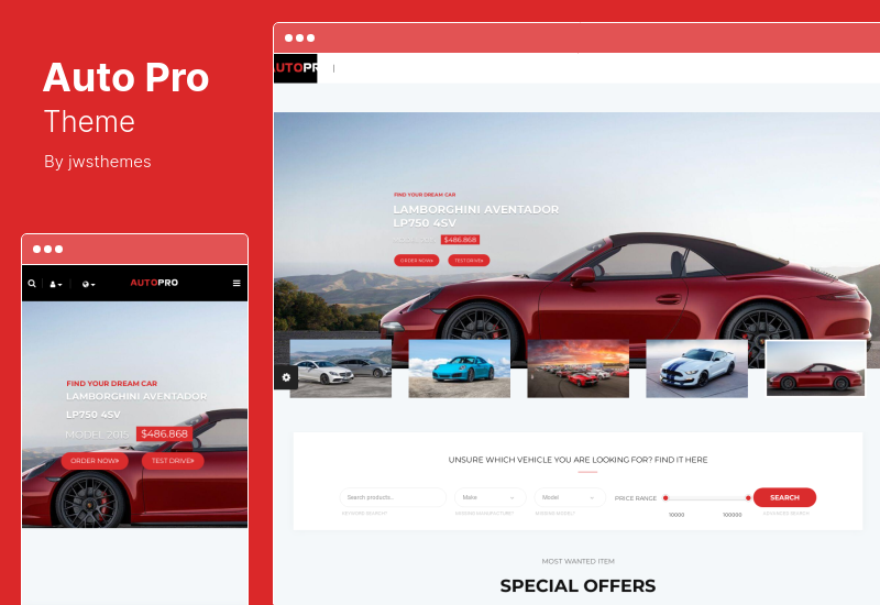 Tema AutoPro - Tema WordPress per rivenditori di auto