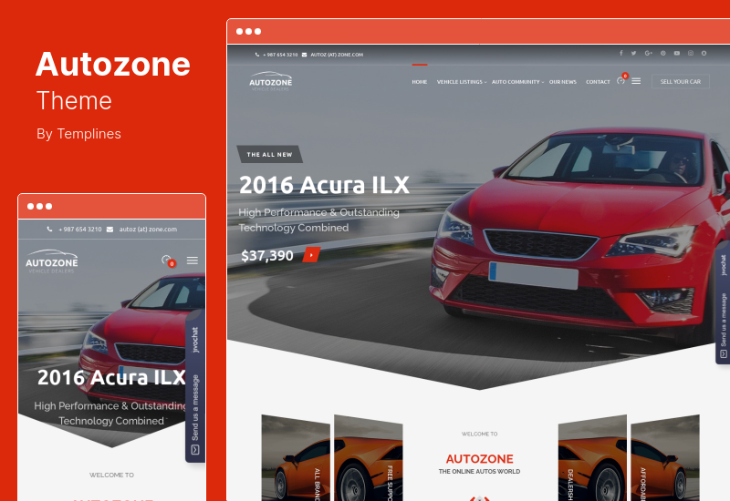 Autozone テーマ - 自動車ディーラーとレンタカーの WordPress テーマ