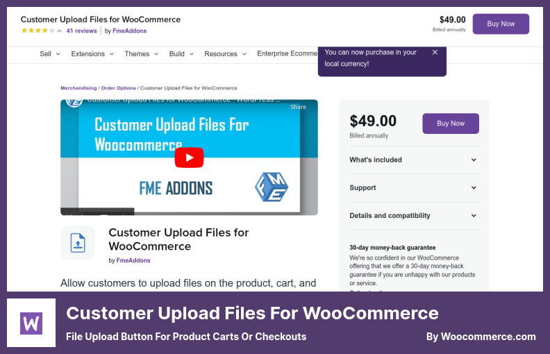 Клиент загружает файлы для плагина WooCommerce — кнопка загрузки файлов для корзины товаров или оформления заказа