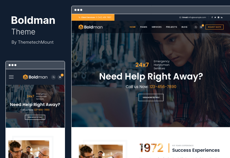 Boldman 테마 - Handyman Renovation Services WordPress 테마