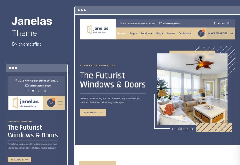 Janelas Theme - บริการ Windows & Doors ธีม WordPress