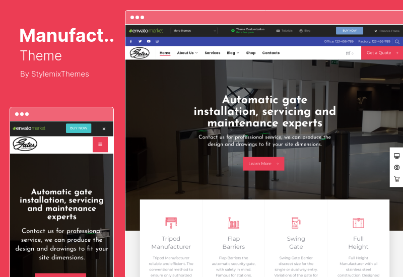 Manufacturer Theme - Tema de WordPress industrial y de fábrica