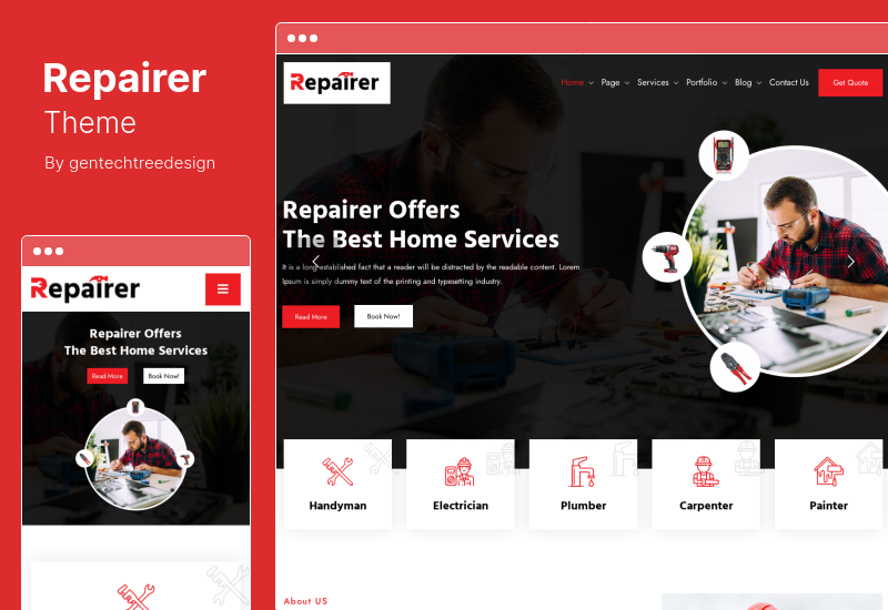 Repairer Theme - Handyman Services WordPress 主題