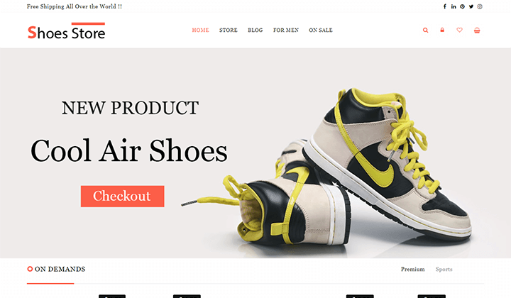  shoe store WordPress themes