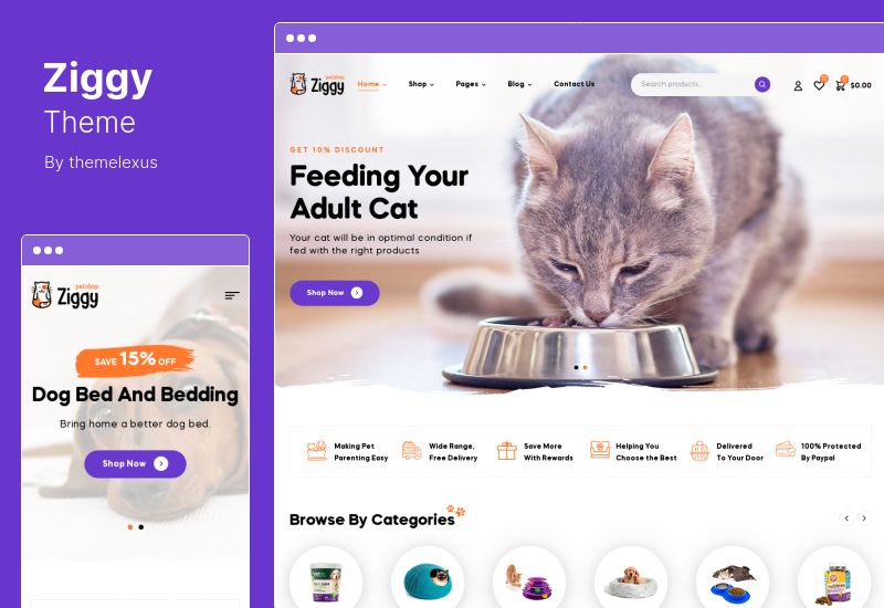 Tema Ziggy - Tema WordPress Pet Shop