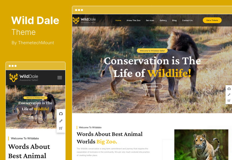 WildDale Theme - Тема WordPress для сафари в джунглях