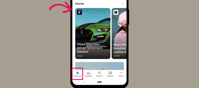 Histórias no Google Discover