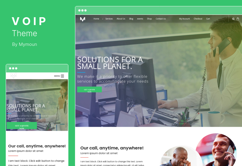 VOIP-Thema - Telekommunikations- und Cloud-Dienste WordPress-Theme