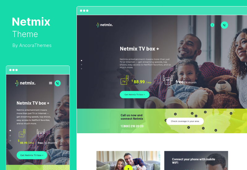 ธีม Netmix - ผู้ให้บริการอินเทอร์เน็ตบรอดแบนด์และโทรคมนาคม WordPress Theme