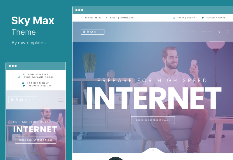 Tema SkyMax - Tema WordPress per le tecnologie Internet e le società di telecomunicazioni