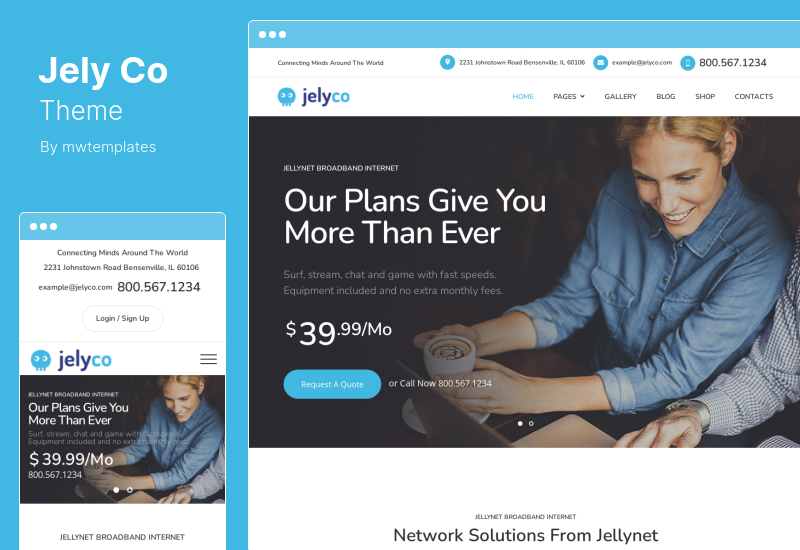 Tema JelyCo - Tema WordPress de ISP e Telecom