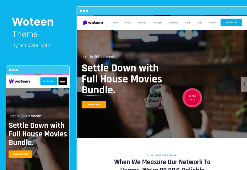 Woteen Theme - ธีม WordPress ธุรกิจบรอดแบนด์และโทรคมนาคม