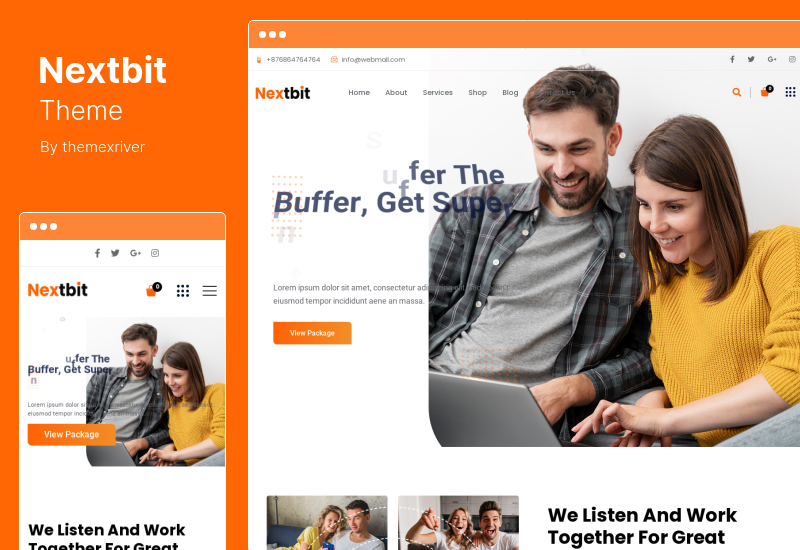 ธีม Nextbit - ทีวีบรอดแบนด์และผู้ให้บริการอินเทอร์เน็ต WordPress Theme