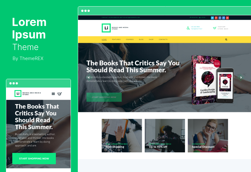 Tema Lorem Ipsum - Tema de WordPress para tienda de libros y medios