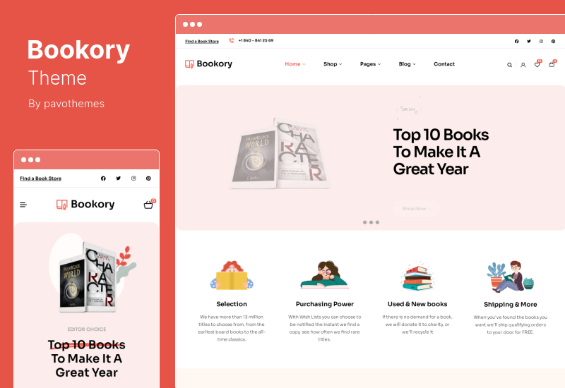 Tema Bookory - Tema WooCommerce da livraria