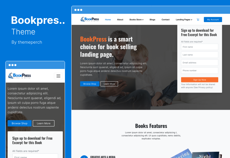 Bookpress 主題 - 適用於出版商、作家和作者以及聯盟營銷的書店 WooCommerce WordPress 主題