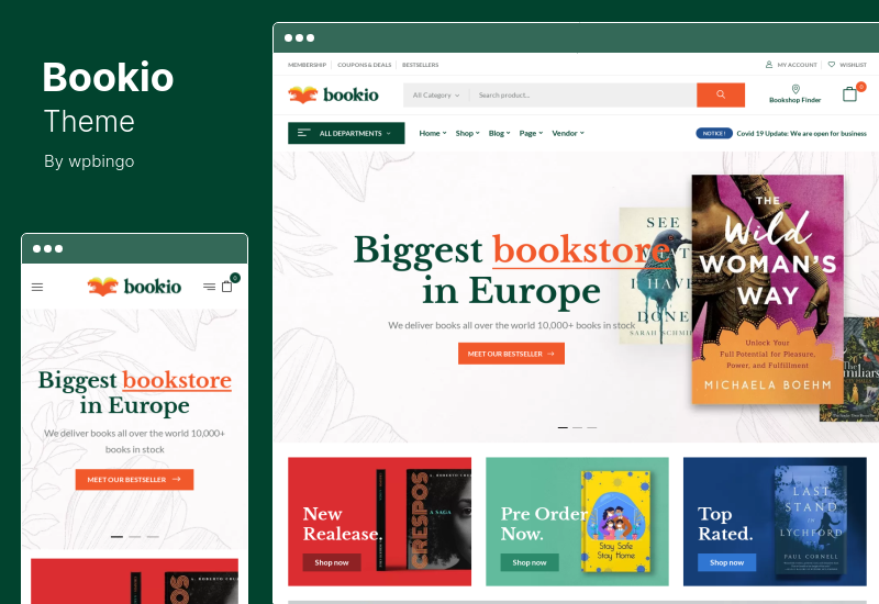 Thème Bookio - Thème WooCommerce pour librairie