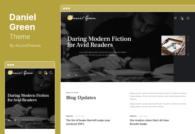 Daniel Green Theme - Blog untuk Penulis dan Jurnalis Dengan Tema WordPress Toko Buku