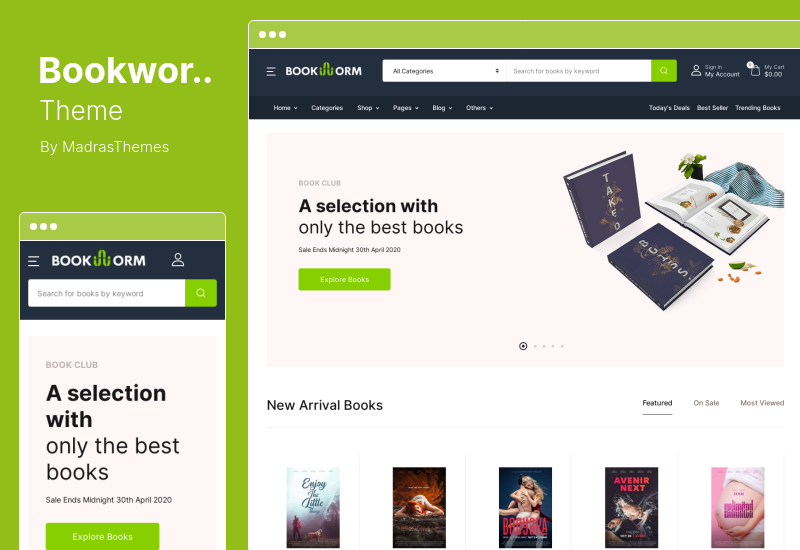 Bücherwurm-Thema - WooCommerce-Theme für Buchhandlungen und Buchhandlungen