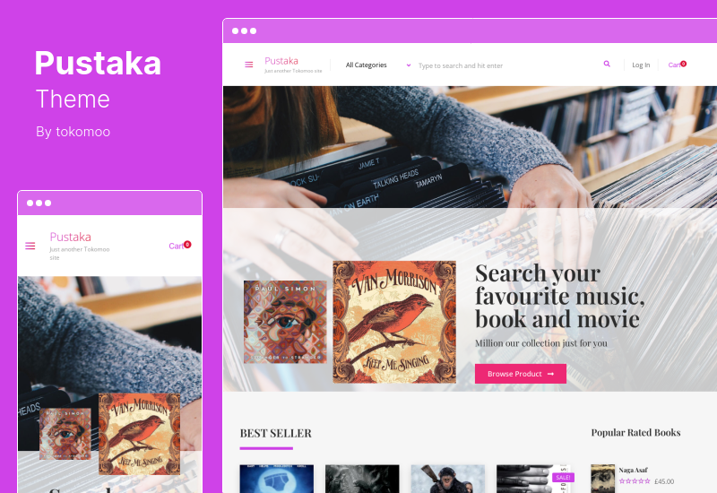 ธีม Pustaka - ธีม WooCommerce สำหรับร้านหนังสือ