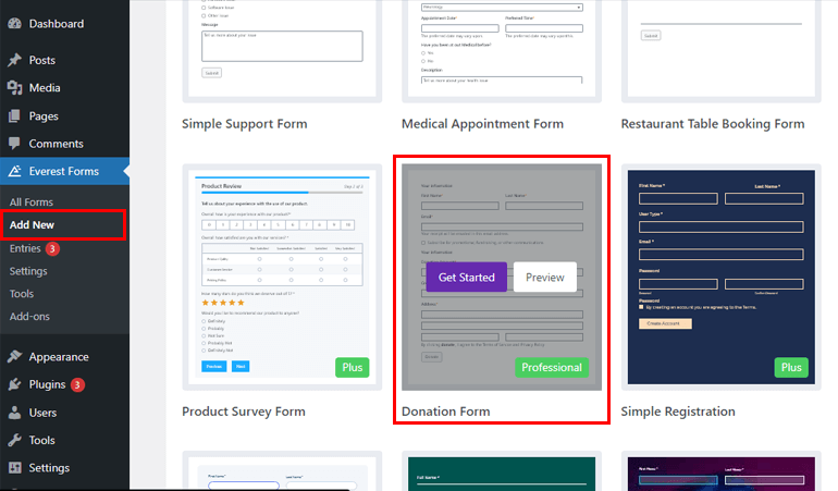 เทมเพลต WordPress หน้าบริจาค