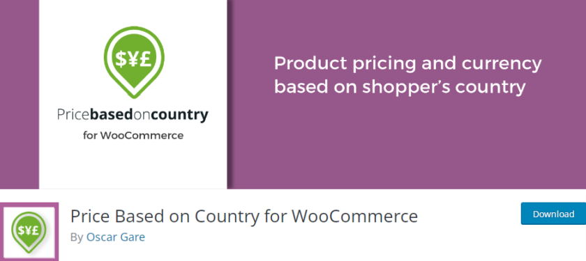 prix basé sur le pays pour la bannière du plugin woocommerce