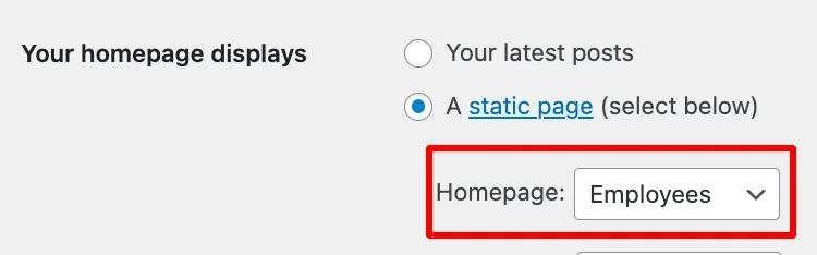 Configuración de una página de inicio para un sitio web de directorio de personal.